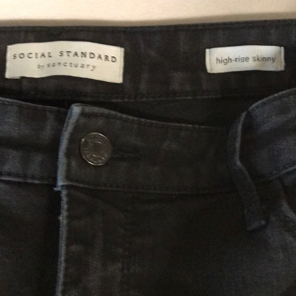 Social standard by sanctuary women’s high rise skinny black jeans size 14/32 - Picture 4 of 11